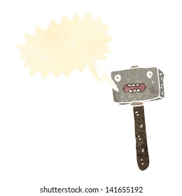 retro cartoon shouting hammer
