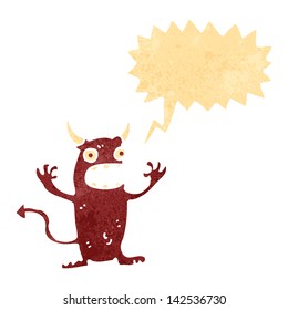 retro cartoon shouting little devil