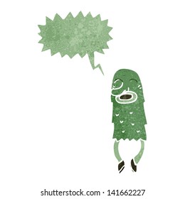 retro cartoon shouting monster