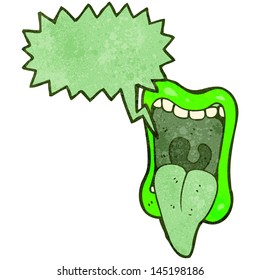 retro cartoon shouting monster mouth