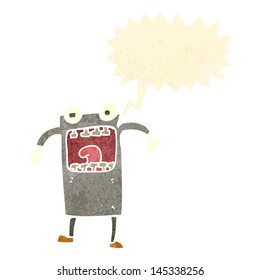 robot de caricatura retro gritando