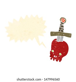 retro cartoon shouting skull