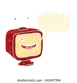 caricatura retro gritando televisión