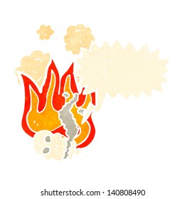 retro cartoon shrieking skull