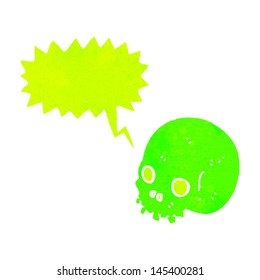 retro cartoon shrieking skull