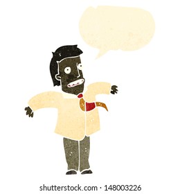retro cartoon shrugging man