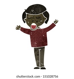 niño cantante de dibujos animados retro