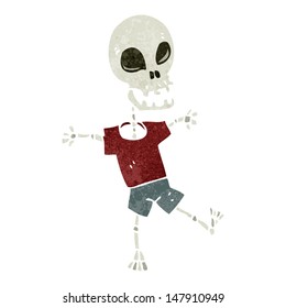 retro cartoon skeleton