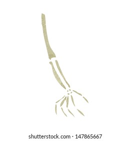 brazo esqueleto de dibujos animados retro
