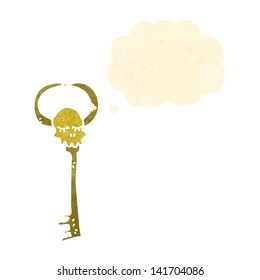 retro cartoon skeleton key