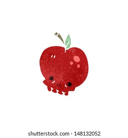 retro cartoon skull apple