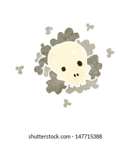 retro cartoon skull cloud
