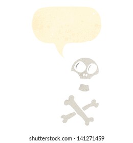 retro cartoon skull and crossbones