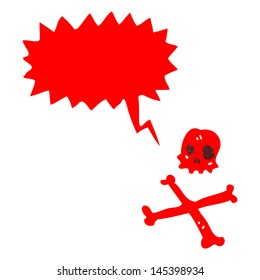 retro cartoon skull and crossbones