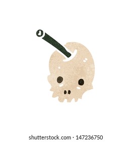fruta do crânio do desenho animado retro