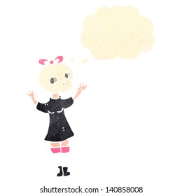retro cartoon skull head girl
