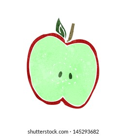 retro cartoon sliced apple