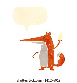 retro cartoon sly fox