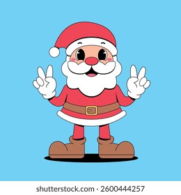 Retro cartoon smilling santa claus