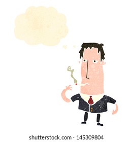 retro cartoon smoking man