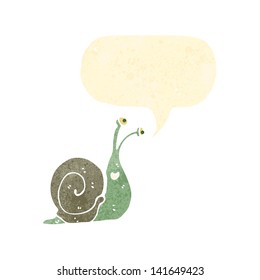 Retro-Cartoon-Schnecke mit Sprachblase
