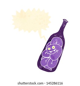 Retro-Cartoon-Schlange in Flasche