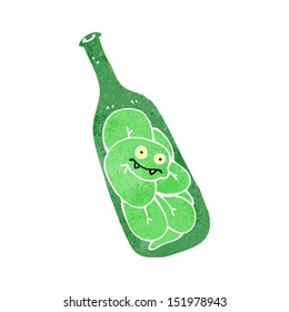 retro cartoon snake in bottle