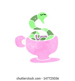 retro cartoon snake in cup