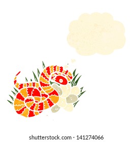 retro cartoon snake and nest of eggs
