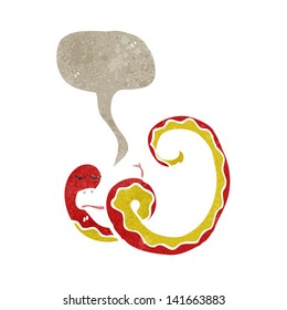 retro cartoon snake with speech bubble