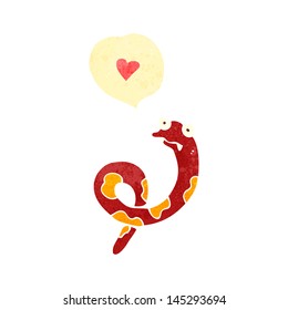 retro cartoon snake with speech bubble