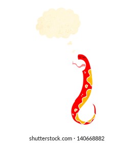 retro cartoon snake with thought bubble