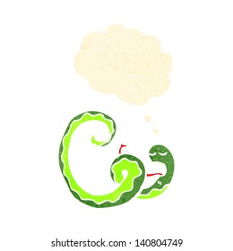  retro cartoon snake with thought bubble