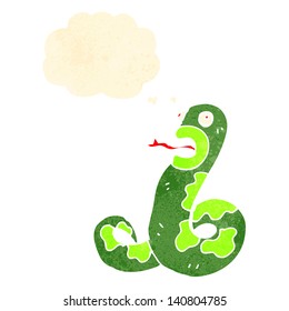  retro cartoon snake with thought bubble