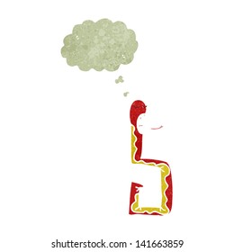 retro cartoon snake with thought bubble