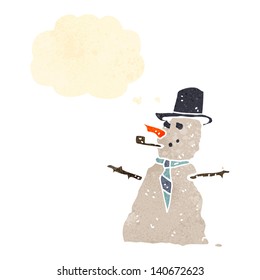 caricatura retro snowman