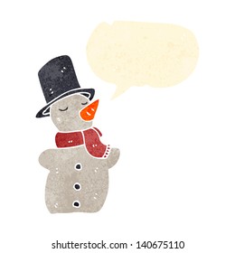 retro cartoon snowman