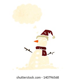 caricatura retro snowman
