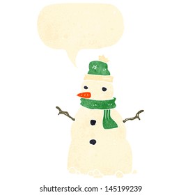 caricatura retro snowman