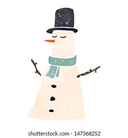 retro cartoon snowman