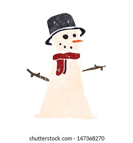 retro cartoon snowman