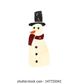 retro cartoon snowman
