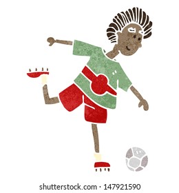 retro cartoon soccer player
