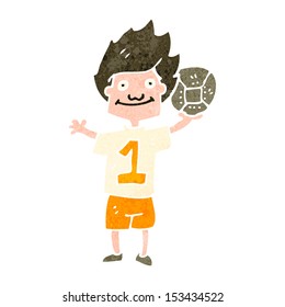 retro cartoon soccer player