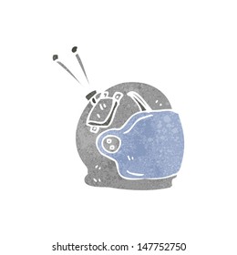 retro cartoon space helmet