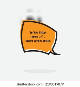 Retro cartoon speech bubble with halftone screen shadow template vector