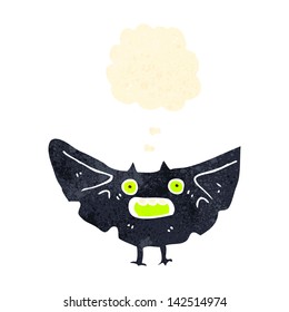 retro cartoon spooky bat