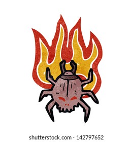 retro cartoon spooky beetle