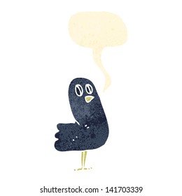 retro cartoon spooky bird
