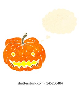 retro cartoon spooky halloween pumpkin